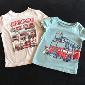 Boy/Girl Twin Coordinating Fire Truck Shirts